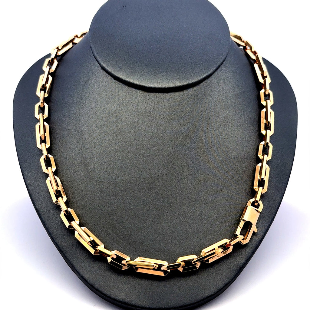 Golden Bull Italian Chain Interlocking Anchor Box Link 6mm 18" 14K