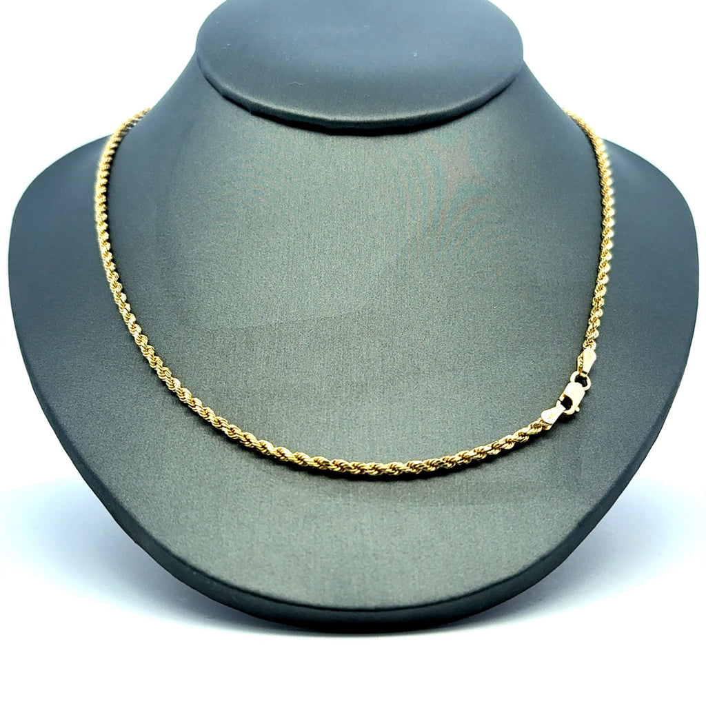 Golden Bull Italian Chain Solid Rope 1.5mm 15.5" 14K