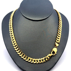 Golden Bull Italian Necklaces Hollow Cuban 7mm 22" 10K