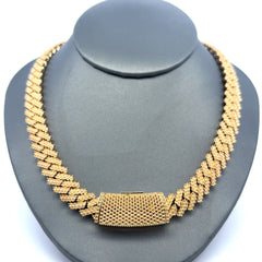 Golden Bull Korean 118.6 g Chain Iced Cuban without Stones 11mm 18" 10K