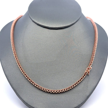 Chain Tennis without Stones Rose Gold 3mm 16" 10K