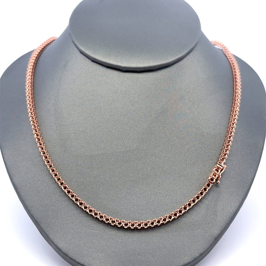 Golden Bull Korean 13.6 g Chain Tennis without Stones Rose Gold 3mm 18" 10K