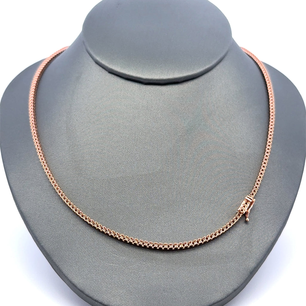 Golden Bull Korean 9.8 g Chain Tennis without Stones Rose Gold 2mm 16" 10K