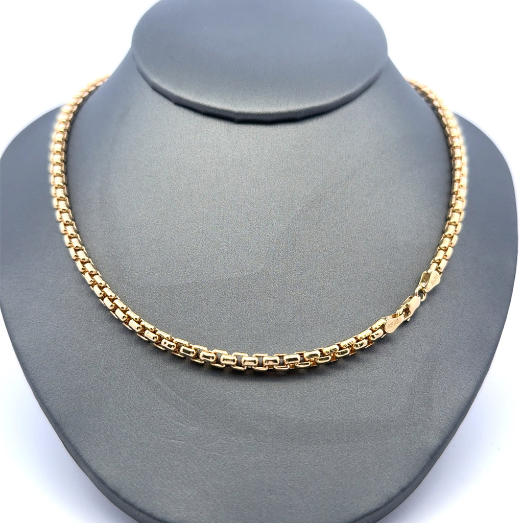 Golden Bull Turkish 15.9 g Chain Rounded Box Link 4mm 20" 14K