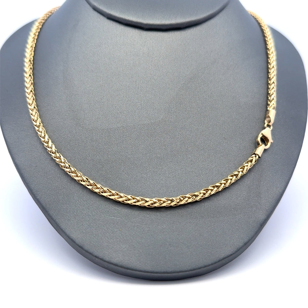 Golden Bull Turkish 5.5 g Chain Wheat Spiga Link 3mm 16" 10K