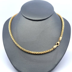 Golden Bull Turkish 8 g Chain Wheat Spiga Link 3.5mm 16" 10K