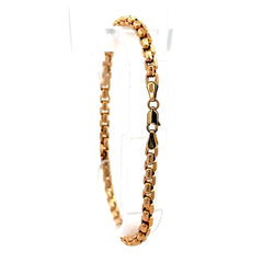 Golden Bull Turkish Bracelet Rounded Box Link 4mm 7.5" 10K