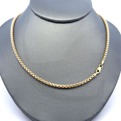 Golden Bull Turkish Chain Rounded Box Link 2.5mm 18" 14K