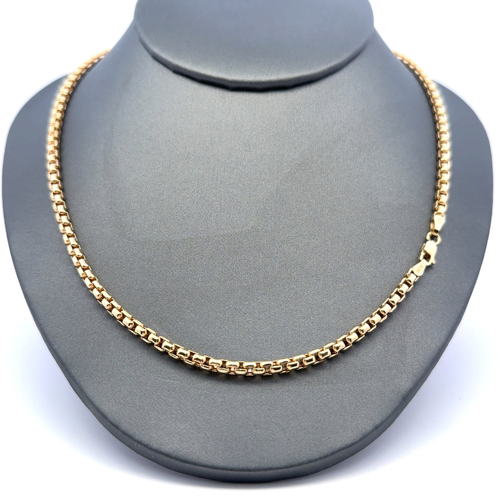 Golden Bull Turkish Chain Rounded Box Link 3.5mm 20" 14K