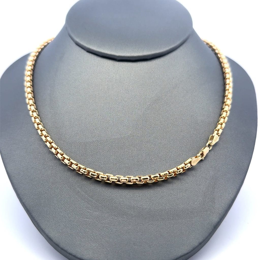 Golden Bull Turkish Chain Rounded Box Link 4mm 20" 10K
