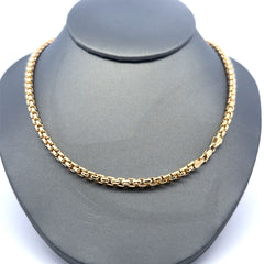 Golden Bull Turkish Chain Rounded Box Link 4mm 20" 14K