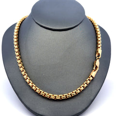 Golden Bull Turkish Chain Rounded Box Link 5mm 22" 14K