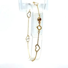 Golden Bull with Dainty Stations Bracelet with Dainty Stations 6mm 7.5" 10K