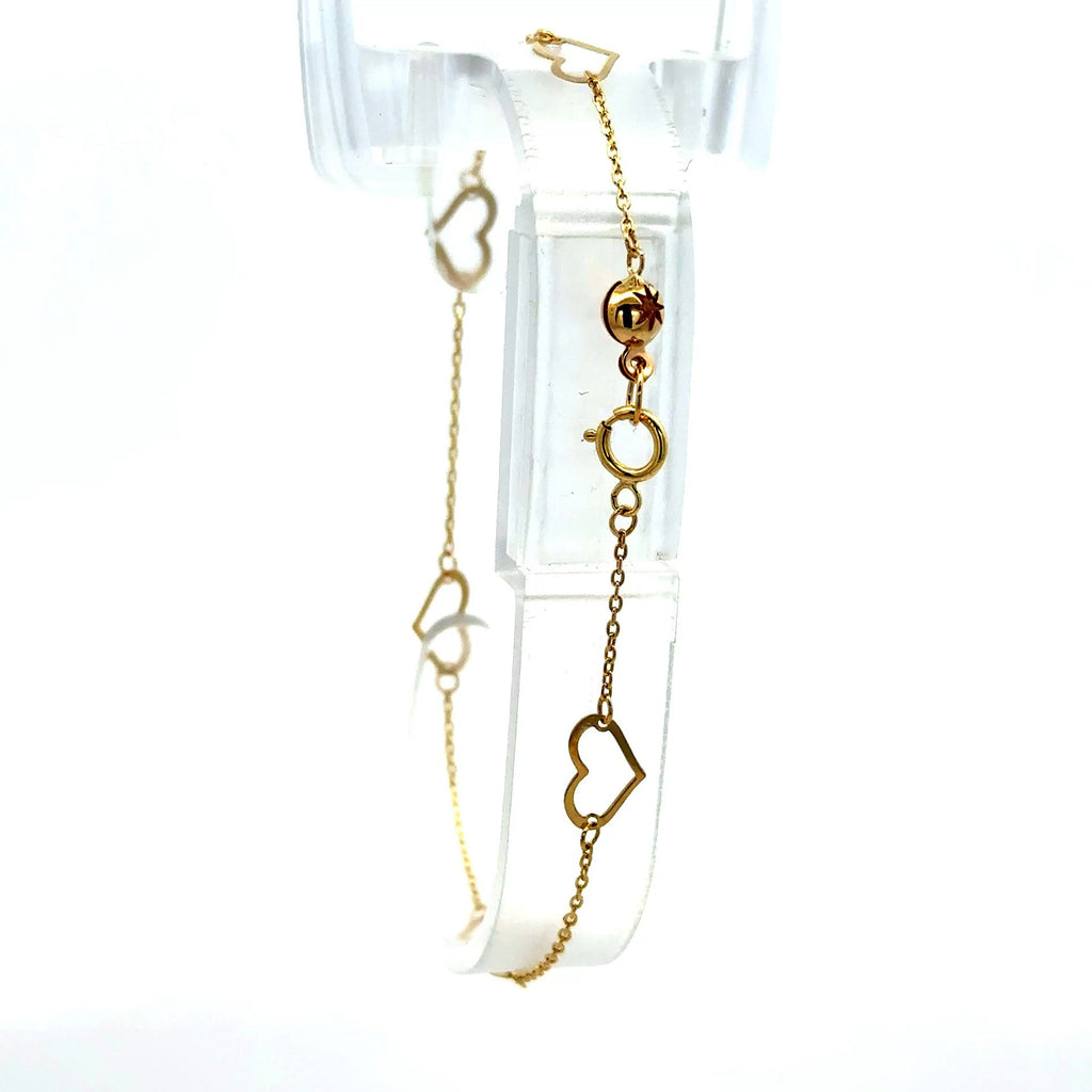 Golden Bull with Dainty Stations Bracelet with Dainty Stations 6mm 7.5" 10K