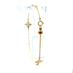 Golden Bull with Dainty Stations Bracelet with Dainty Stations 9.5mm 7" 10K