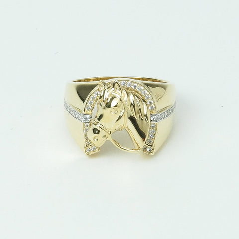 Manufacturer of Gold horse ring | Jewelxy - 226567