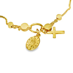 Las Villas Jewelry Online Bracelets Yellow Gold Chain Bracelet with Religious Pendant 14k