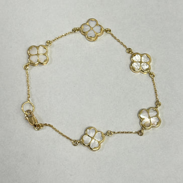 Yellow Gold Flower  Bracelet 10k