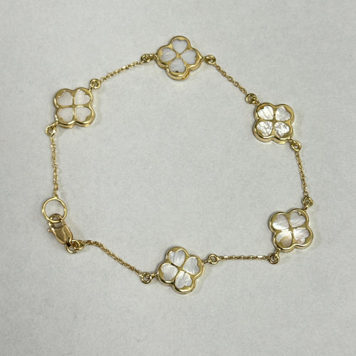 Yellow Gold Flower  Bracelet 10k