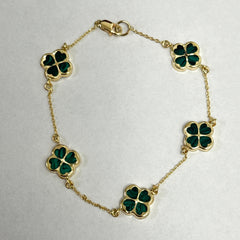 Las Villas Jewelry Online Chain Bracelets Yellow Gold Flower  Bracelet 10k