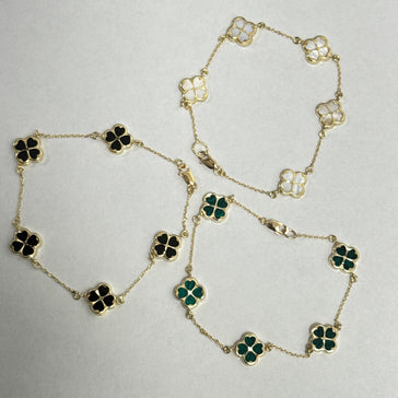 Yellow Gold Flower  Bracelet 10k