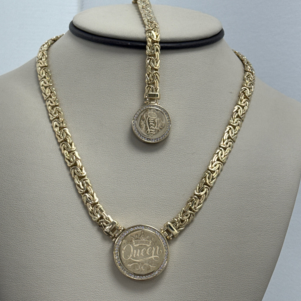 Las Villas Jewelry Online Charm Necklaces Set Women Byzantino QUEEN 14k