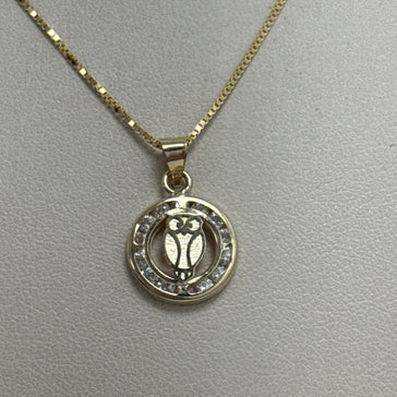 Yellow Gold Charm Necklace with Pendant 10k