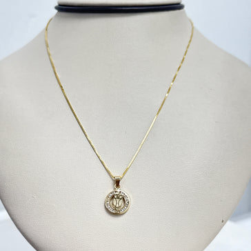 Yellow Gold Charm Necklace with Pendant 10k