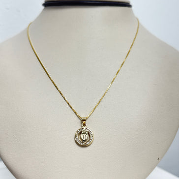 Yellow Gold Charm Necklace with Pendant 10k