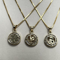 Las Villas Jewelry Online Charm Necklaces Yellow Gold Charm Necklace with Pendant 10k