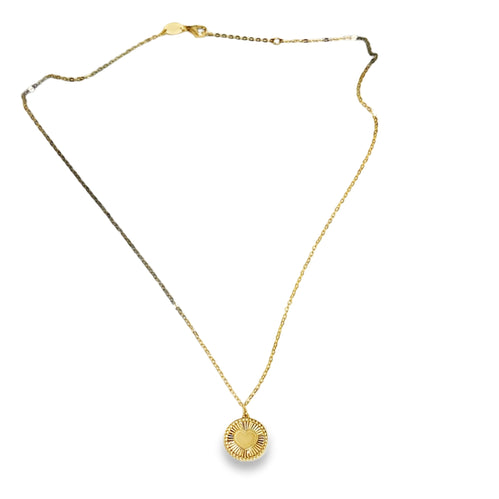 Yellow Gold Heart Charm Necklace 14k