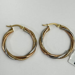Las Villas Jewelry Online Earrings 10k Tri-Color Gold Hoop Earrings