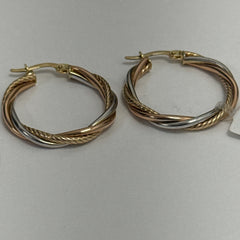 Las Villas Jewelry Online Earrings 10k Tri-Color Gold Hoop Earrings