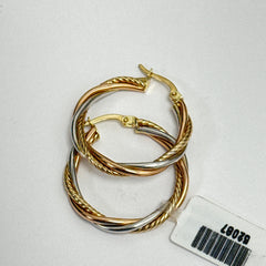 Las Villas Jewelry Online Earrings 10k Tri-Color Gold Hoop Earrings