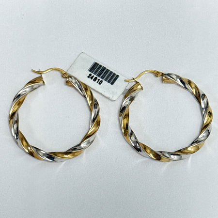 10k Yellow 3  Gold Hoop Earrings