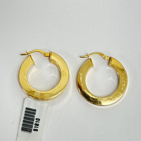 14k Chic Yellow Gold Hoop Earrings
