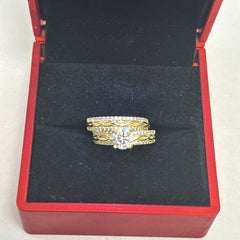 Las Villas Jewelry Online Engagement Rings Yellow Gold zircon  Ring Set 10k