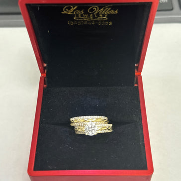 Yellow Gold zircon  Ring Set 10k