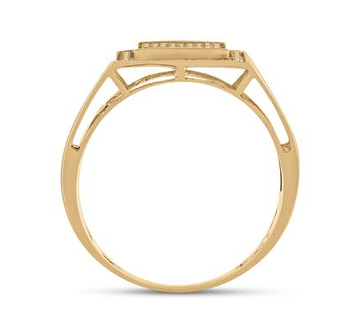 10k Yellow Gold Yellow Diamond Square Cluster Ring 1/4 Cttw