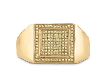 10k Yellow Gold Yellow Diamond Square Cluster Ring 1/4 Cttw