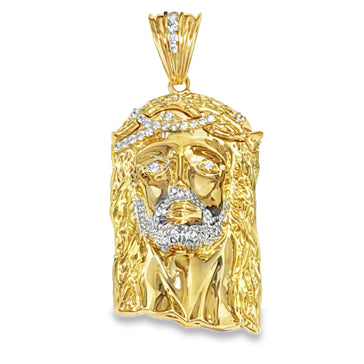 Jesus Pendant with Round Brilliant
