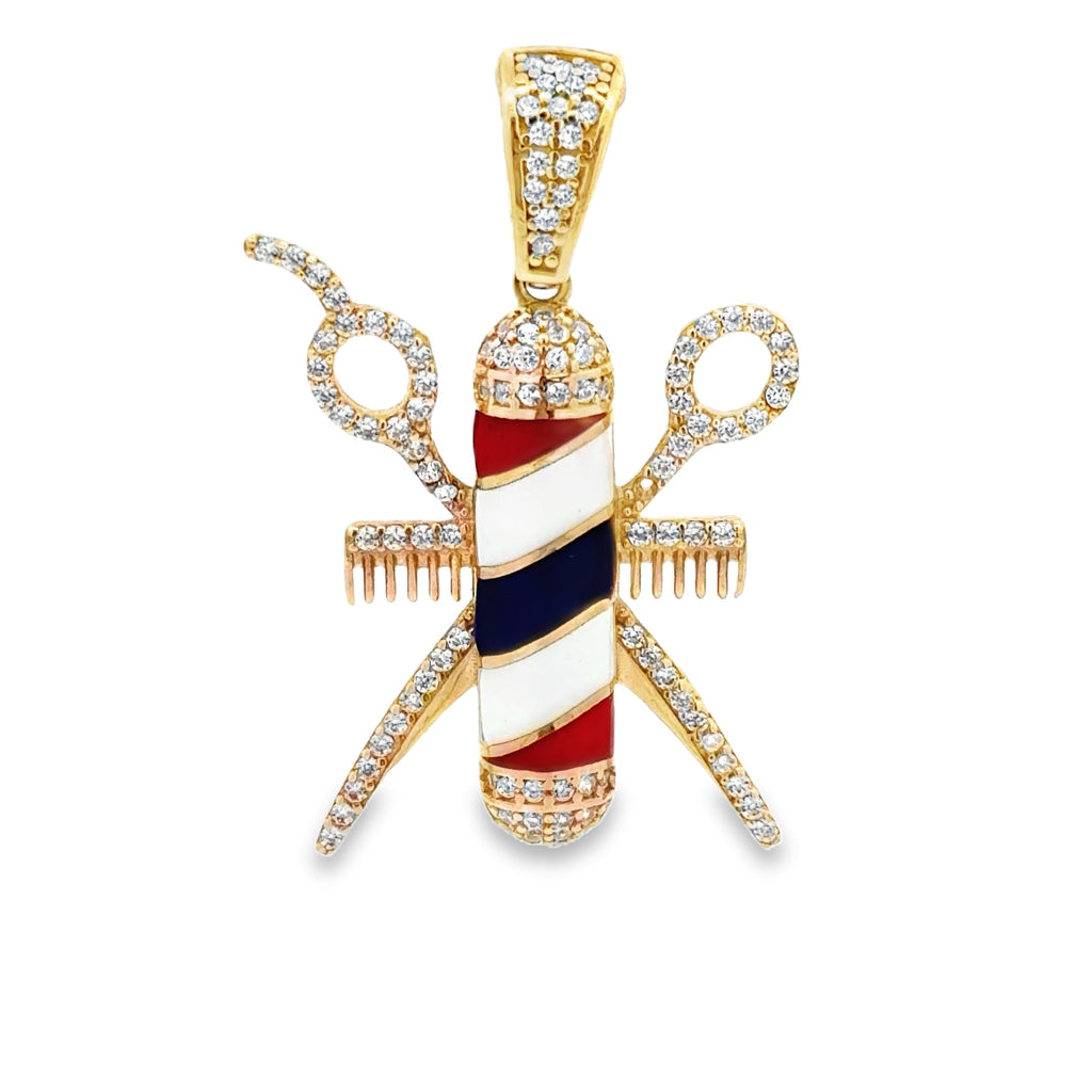 Las Villas Jewelry Online Pendants Stylish Barber's Pole Pendant 14k
