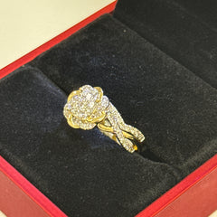 Las Villas Jewelry Online Rings Rose Ring with Round Brilliant Cut Diamonds 10k