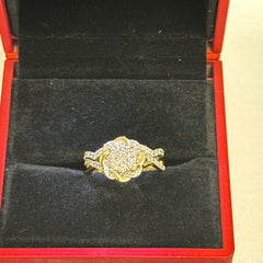 Las Villas Jewelry Online Rings Rose Ring with Round Brilliant Cut Diamonds 10k