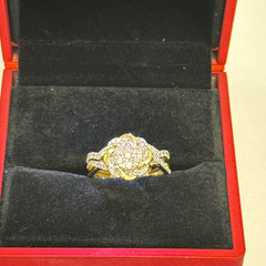 Las Villas Jewelry Online Rings Rose Ring with Round Brilliant Cut Diamonds 10k