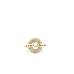 Las Villas Jewelry Online Rings Yellow Gold Multi-Stone Ring with Round Cut Diamonds