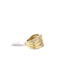 Las Villas Jewelry Online Rings Yellow Gold Multistone Ring with Round Brilliant Diamonds