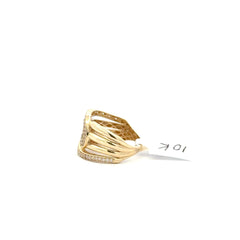 Las Villas Jewelry Online Rings Yellow Gold Multistone Ring with Round Brilliant Diamonds