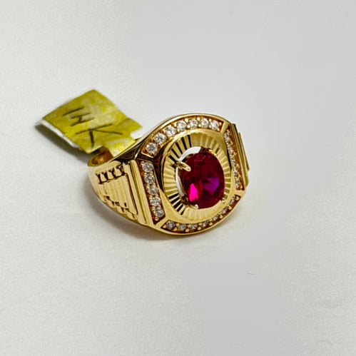 Oval Brilliant Red Ring 14k 8.5''