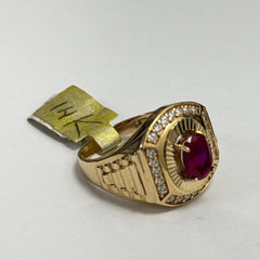 Las Villas Jewelry Online Signet Rings Oval Brilliant Red Ring 14k 8.5''